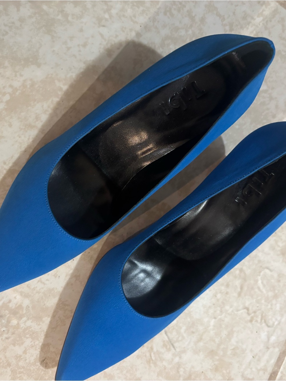 Tibi Electric Blue Pointed-Toe Pumps with Black Insole
